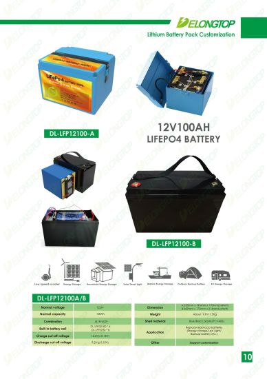 Batteries au lithium à cycle profond 12 volts 12V 100ah batterie pour le stockage de batterie solaire